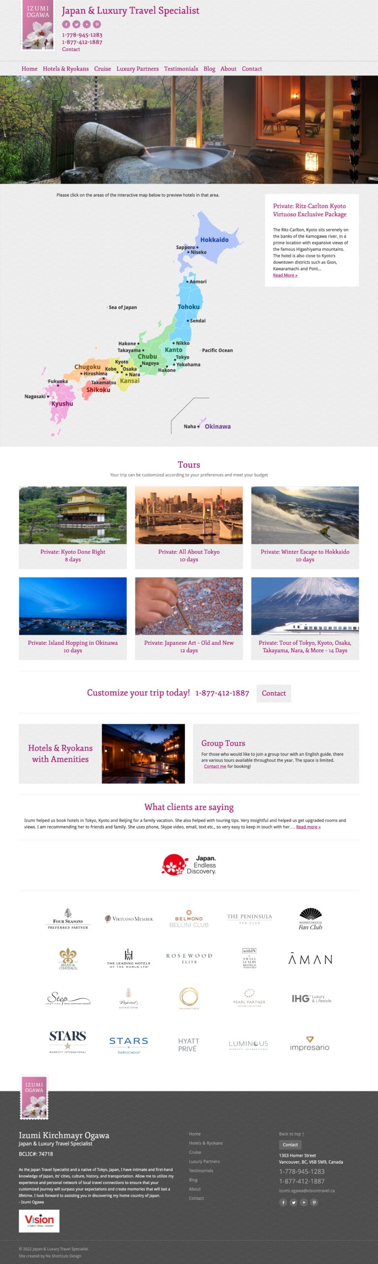 Japan & Luxury Travel Specialist - website - home