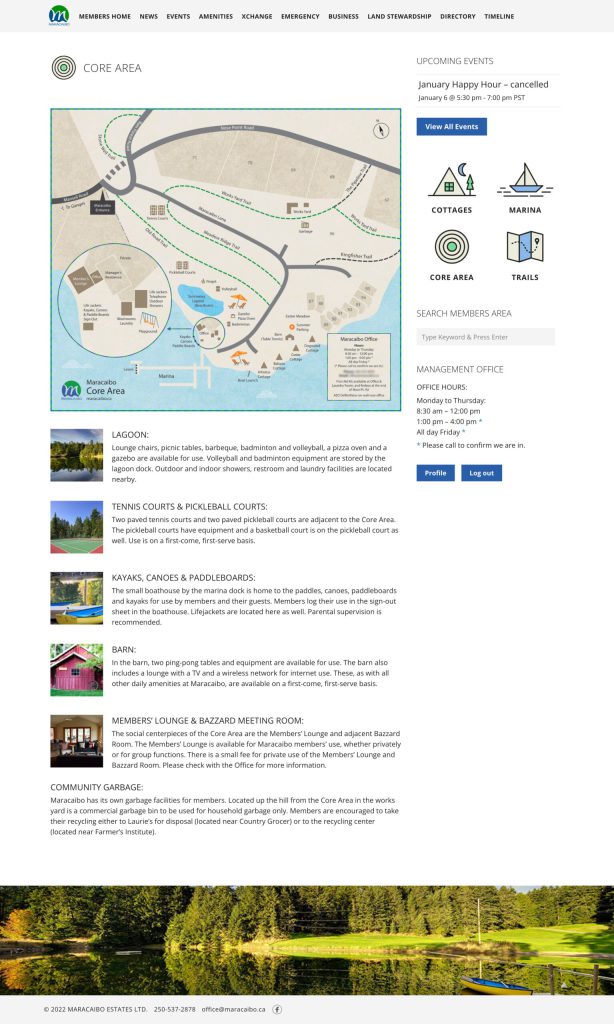 Maracaibo - members website - core page
